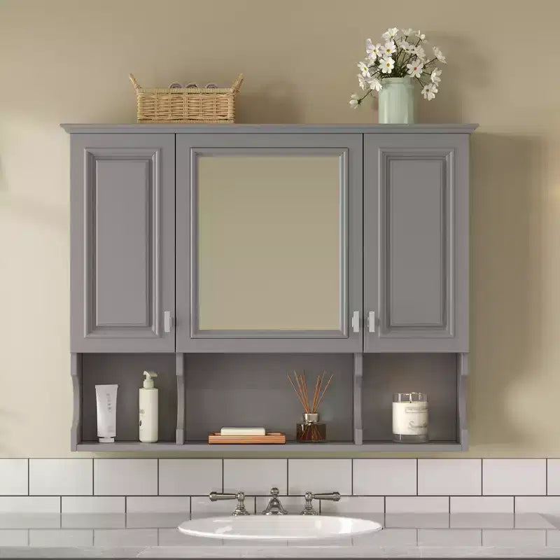 CASAINC Armoire de toilette murale 35 x 28 avec étagères ouvertes, meuble de rangement moderne pour salle de bain