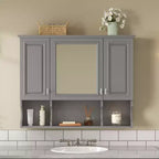 CASAINC Armoire de toilette murale 35 x 28 avec étagères ouvertes, meuble de rangement moderne pour salle de bain