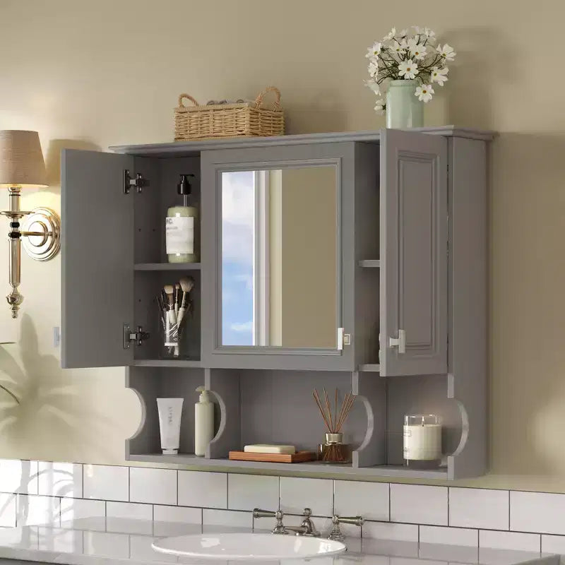 CASAINC Armoire de toilette murale 35 x 28 avec étagères ouvertes, meuble de rangement moderne pour salle de bain