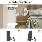 Commode double 4 tiroirs avec prise de courant, commode d'appoint avec lumière LED, commode de rangement blanche moderne avec station de charge
