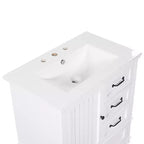 Meuble-lavabo de salle de bain de 30 po avec rangement, meuble bas de salle de bain en bois avec tiroirs et porte