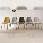 Ensemble de table à manger ronde 5 pièces en chêne, table piédestal 46 avec 4 chaises de salle à manger rembourrées, meubles de salle à manger modernes-Panipeachy