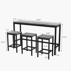 Ensemble de salle à manger 4 pièces avec 4 chaises, ensemble de table bien conçu pour salle à manger, salon, maison ou bureau