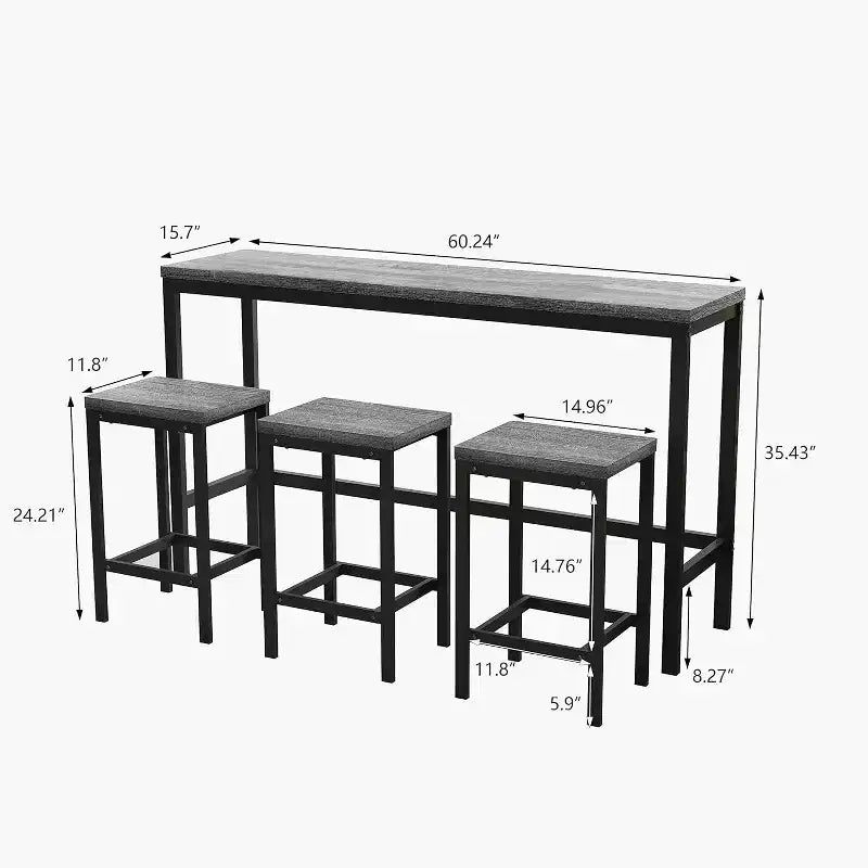 Ensemble de salle à manger 4 pièces avec 4 chaises, ensemble de table bien conçu pour salle à manger, salon, maison ou bureau