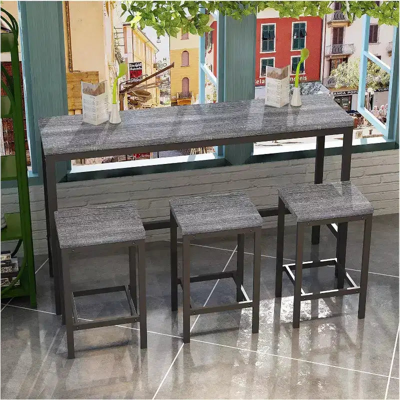Ensemble de salle à manger 4 pièces avec 4 chaises, ensemble de table bien conçu pour salle à manger, salon, maison ou bureau