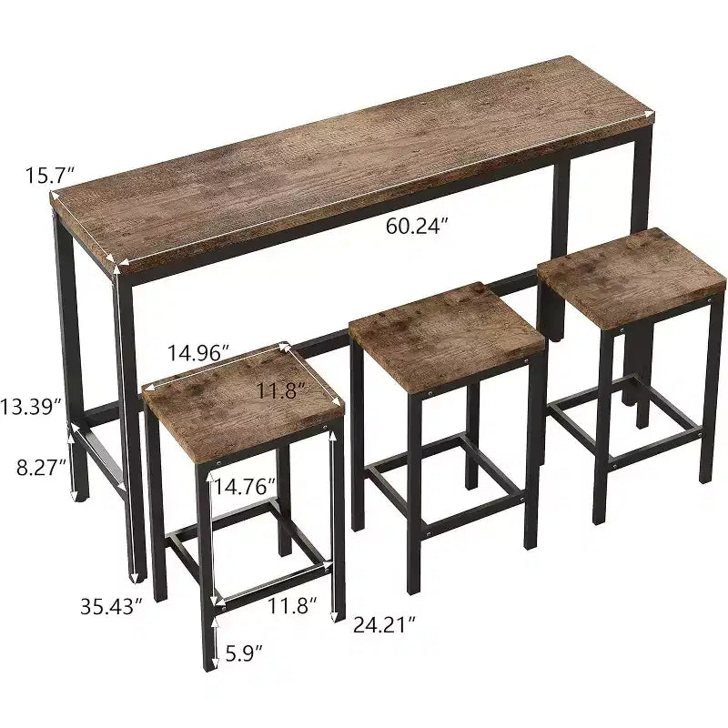 Ensemble de salle à manger 4 pièces avec 4 chaises, ensemble de table bien conçu pour salle à manger, salon, maison ou bureau