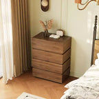 Table de chevet à 4 tiroirs Luck Live Farmhouse, commode de rangement de chambre, armoire de chevet haute couleur noyer