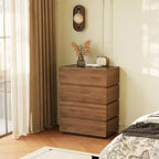 Table de chevet à 4 tiroirs Luck Live Farmhouse, commode de rangement de chambre, armoire de chevet haute couleur noyer