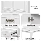 Meuble de salle de bain 2 en 1 avec lavabo et rangements, meuble bas de salle de bain en bois avec tiroirs et portes