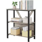 Bibliothèque industrielle avec lumières LED, étagère de présentation ouverte en métal, étagère de rangement, chambre, bureau, salon