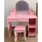 MDF Kids Wave-Style Vanity with LED Light (with Accessories)