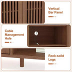 Meuble TV avec étagères, meuble TV de style ferme pour téléviseurs de 70 pouces, meubles TV de salon avec étagères réglables et armoire de rangement