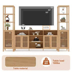 Meuble TV avec étagères, meuble TV de style ferme pour téléviseurs de 70 pouces, meubles TV de salon avec étagères réglables et armoire de rangement