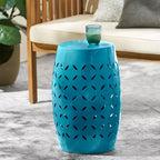 Table d'appoint cylindrique industrielle Zeus & Ruta 12 avec découpe incurvée pour l'intérieur et l'extérieur