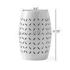 Table d'appoint cylindrique industrielle Zeus & Ruta 12 avec découpe incurvée pour l'intérieur et l'extérieur