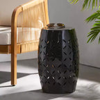 Table d'appoint cylindrique industrielle Zeus & Ruta 12 avec découpe incurvée pour l'intérieur et l'extérieur