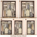 Besiost Système de rangement de placard 4FT avec tiroirs en tissu, Petite armoire avec tringles de suspension