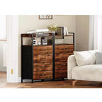 Meuble de rangement avec 4 tiroirs, équipé d'un plateau en bois et d'une coiffeuse, adapté aux chambres et aux cuisines, 41x29x83.5 cm