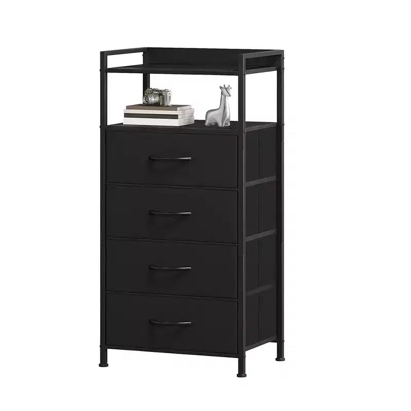 Drawer Cabinet with 4 Drawers, Equipped with a Wooden Tabletop and Dressing Table, Suitable for Bedrooms and Kitchens, 41x29x83.5 cm