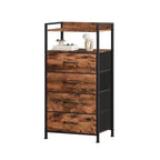Meuble de rangement avec 4 tiroirs, équipé d'un plateau en bois et d'une coiffeuse, adapté aux chambres et aux cuisines, 41x29x83.5 cm