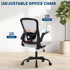 Fauteuil de bureau ergonomique haut de gamme en maille grise - Hauteur réglable, accoudoirs relevables et support lombaire - Siège pivotant confortable pour la maison, le jeu et le travail