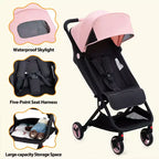 Poussette triple compacte pliable pour enfants, poussette bébé portable légère avec auvent pour les voyages et l'utilisation quotidienne