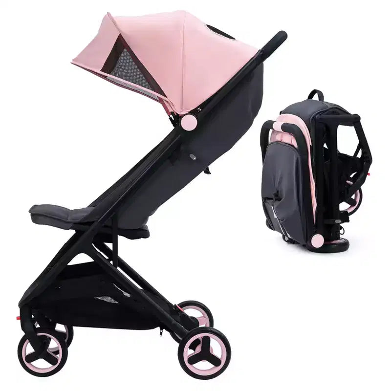 Poussette triple compacte pliable pour enfants, poussette bébé portable légère avec auvent pour les voyages et l'utilisation quotidienne