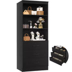 Besiost 71-In Tall Bookshelf with Wood Drawers, Étagère de Rangement avec Tiroirs en Bois