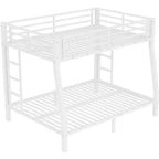 Lit superposé en métal Full XL au-dessus d'un lit Queen pour adolescents et adultesÉconomie d'espace/Bruit réduit/Sommier tapissier non requis