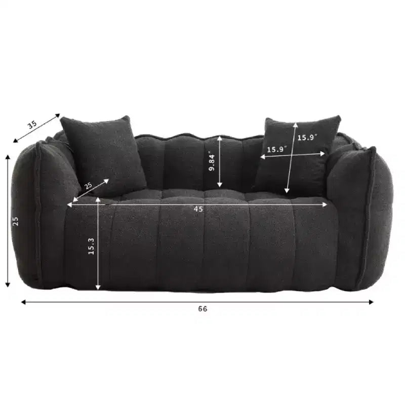 Pouf TUYOHW pour 2 personnes, canapé de sol en mousse haute résilience pour un confort spacieux, siège confortable pour le salon et les espaces partagés
