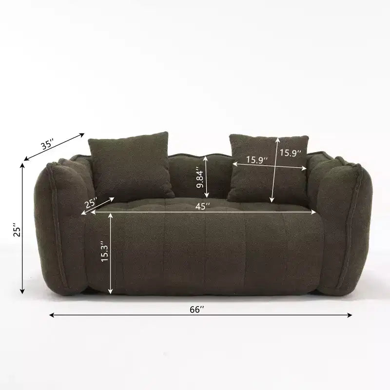 Pouf TUYOHW pour 2 personnes, canapé de sol en mousse haute résilience pour un confort spacieux, siège confortable pour le salon et les espaces partagés