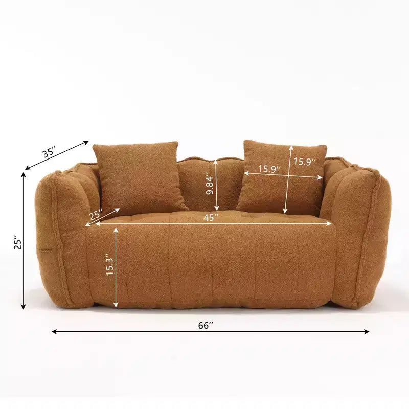 Pouf TUYOHW pour 2 personnes, canapé de sol en mousse haute résilience pour un confort spacieux, siège confortable pour le salon et les espaces partagés