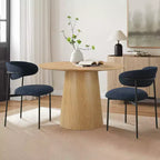 Chaises de salle à manger rembourrées (lot de 2), chaises d'appoint de cuisine modernes à dossier ouvert, assise en tissu doux et pieds en métal noir - Panipeachy
