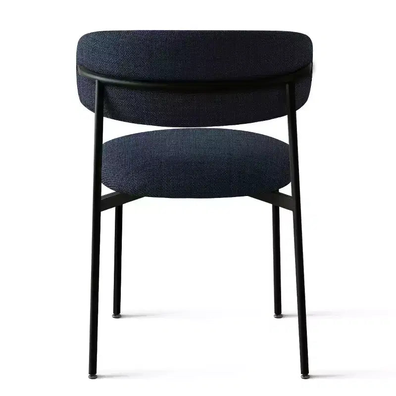 Chaises de salle à manger rembourrées (lot de 2), chaises d'appoint de cuisine modernes à dossier ouvert, assise en tissu doux et pieds en métal noir - Panipeachy
