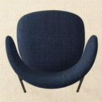 Chaises de salle à manger rembourrées (lot de 2), chaises d'appoint de cuisine modernes à dossier ouvert, assise en tissu doux et pieds en métal noir - Panipeachy