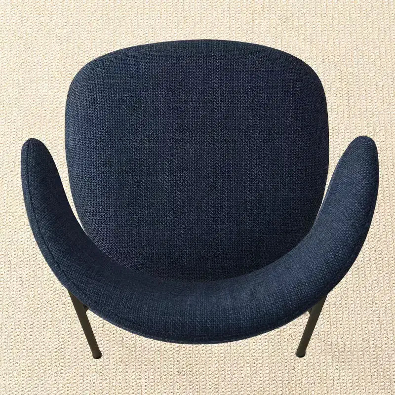 Chaises de salle à manger rembourrées (lot de 2), chaises d'appoint de cuisine modernes à dossier ouvert, assise en tissu doux et pieds en métal noir - Panipeachy