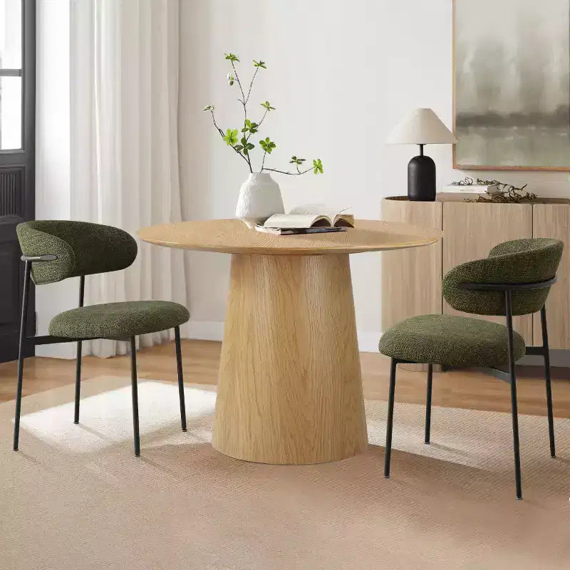 Chaises de salle à manger rembourrées (lot de 2), chaises d'appoint de cuisine modernes à dossier ouvert, assise en tissu doux et pieds en métal noir - Panipeachy