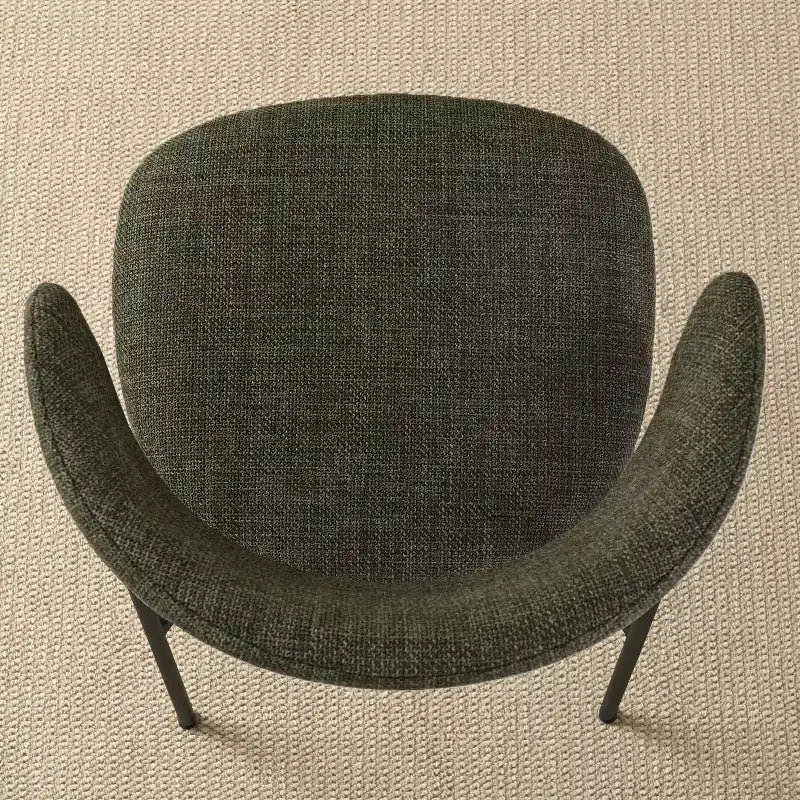 Chaises de salle à manger rembourrées (lot de 2), chaises d'appoint de cuisine modernes à dossier ouvert, assise en tissu doux et pieds en métal noir - Panipeachy
