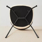 Chaises de salle à manger rembourrées (lot de 2), chaises d'appoint de cuisine modernes à dossier ouvert, assise en tissu doux et pieds en métal noir - Panipeachy