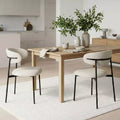 Upholstered Dining Chairs Set of 2, Modern Kitchen Side Chairs with Open Back, Soft Fabric Seat & Black Metal Legs - Panipeachy