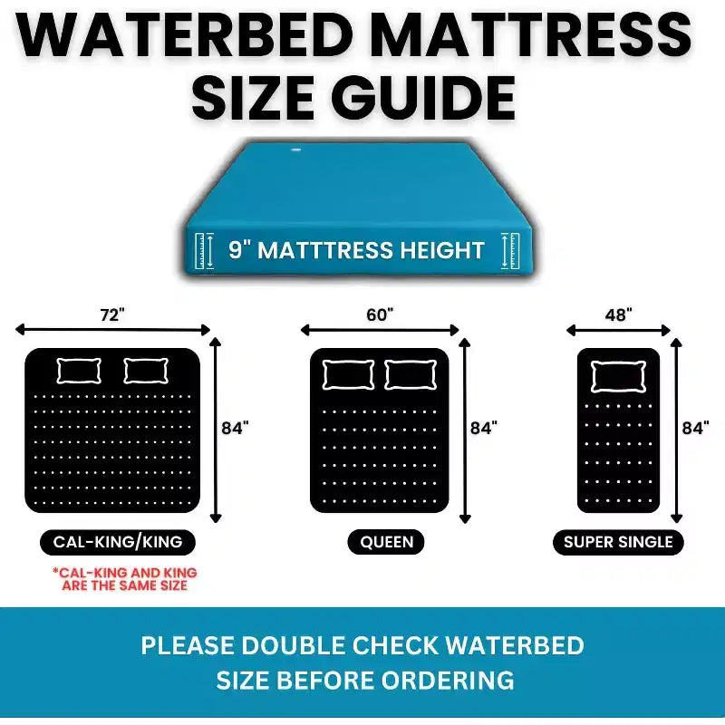 Matelas à eau hardside à flux libre, mouvement intégral avec coins renforcés – Cadre non inclus