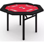 Table de poker pliable de 48 pouces pour 8 joueurs, table de jeu pliable portable avec accoudoirs rembourrés, porte-gobelets en acier inoxydable, pieds métalliques pliables
