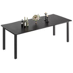 Table à manger pour 6 à 8 personnes, table rustique à bords irréguliers Wave avec plateau épais en MDF et cadre en métal, étanche et résistante aux rayures, en marbre polyvalent.