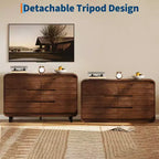 Commode à 6 tiroirs pour chambre à coucher, commode moderne en bois de 120 cm de large avec grand espace de rangement en bois, chiffonnier