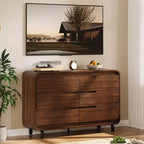 6 Drawers Dresser for Bedroom, 47 Wide Modern Wooden Clothes Dresser with Large Wood Storage, Chest of Drawers