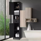 avec étagères réglables, meuble autoportant multifonctionnel pour salle de bain, cuisine
