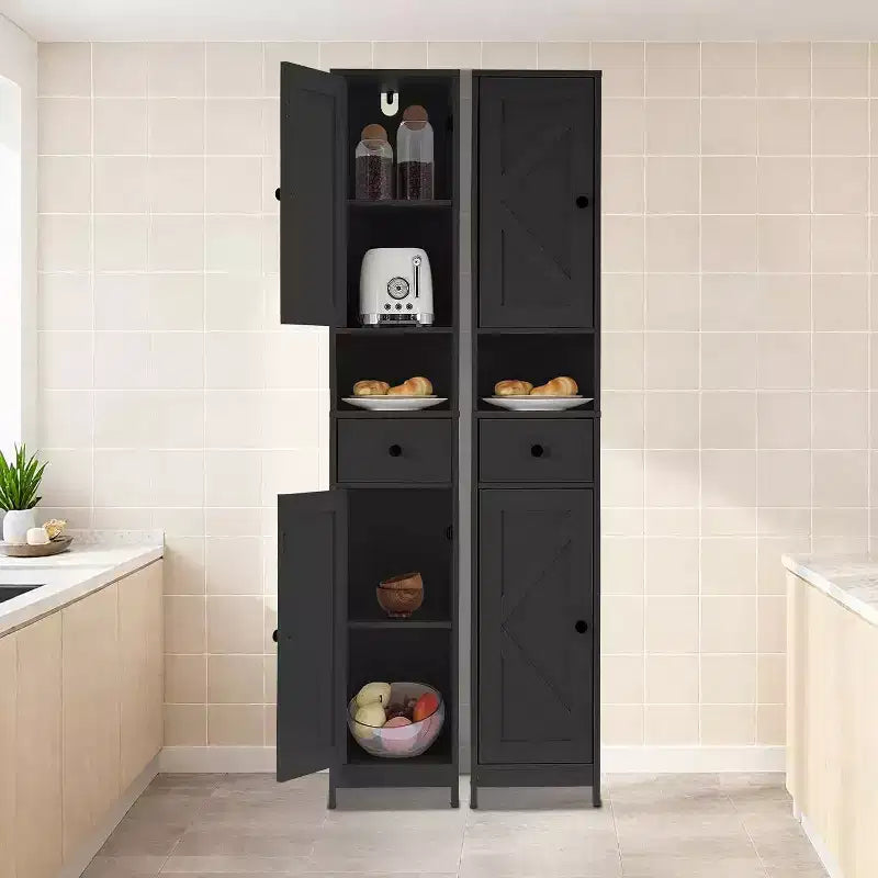 avec étagères réglables, meuble autoportant multifonctionnel pour salle de bain, cuisine