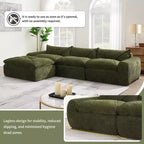 GDFStudio Milo Canapé modulaire moderne 116 en chenille entièrement compressée avec mousse haute densité et ottomane