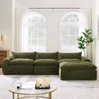 GDFStudio Milo Canapé modulaire moderne 116 en chenille entièrement compressée avec mousse haute densité et ottomane