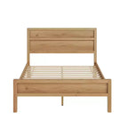 Lit panneau moderne GDFStudio Eiko avec tête de lit en bois
